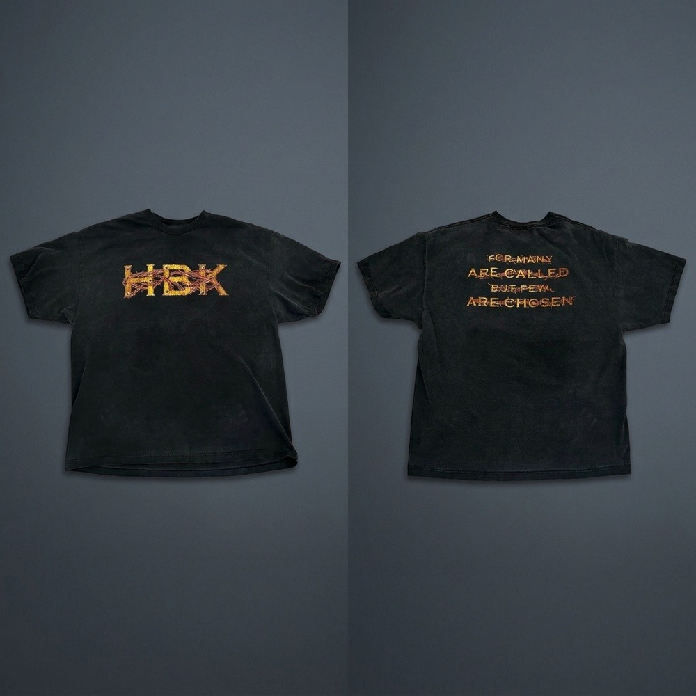 Vintage 2002 WWE Shawn Michaels HBK T-Shirt Mens 2XL Barbed Wire Faded Black